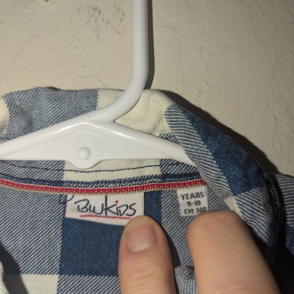 Blu kids plaid Blu and white button down shirt size 9 to 10 years - Picture 8 of 9